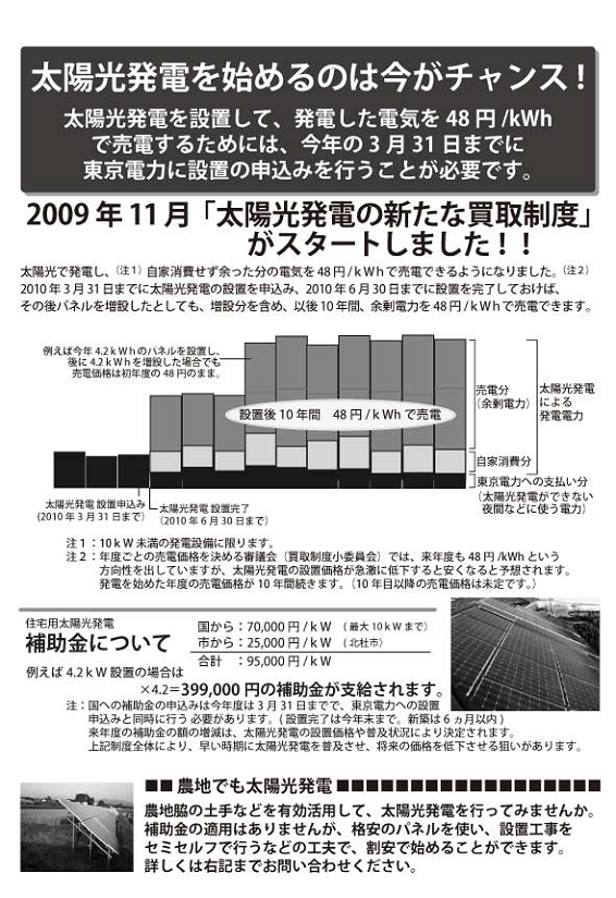 太陽光発電を始めるのは今がチャンス!